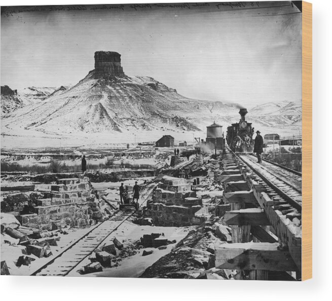 1860-1869 Wood Print featuring the photograph Transcontinental Railroad by Fotosearch
