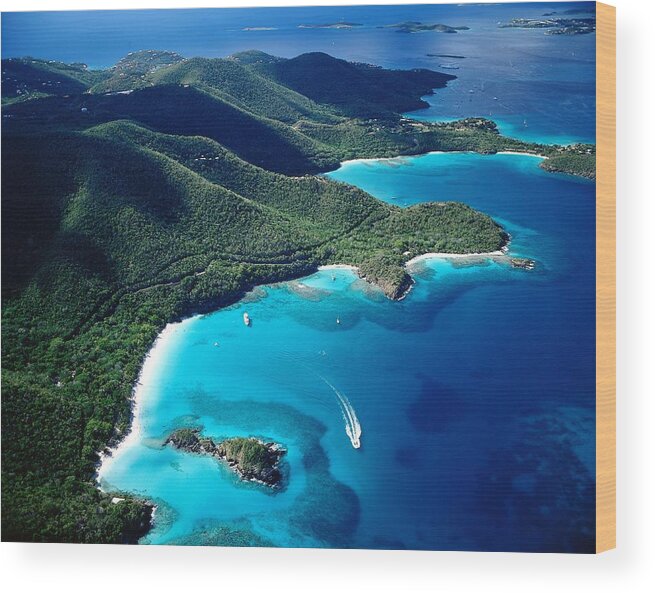 Estock Wood Print featuring the digital art Trunk Bay, St John, Virgin Islands by Werner Bertsch