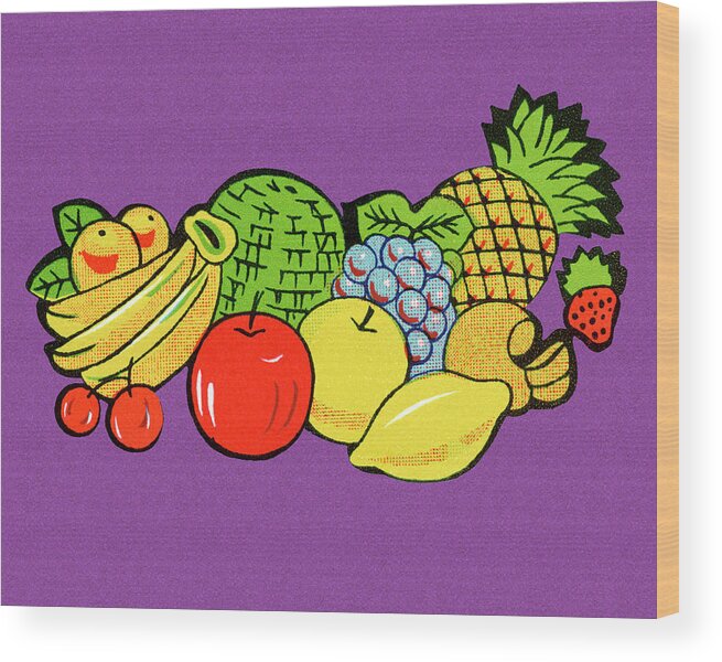 Apple Wood Print featuring the drawing Various Fruit by CSA Images