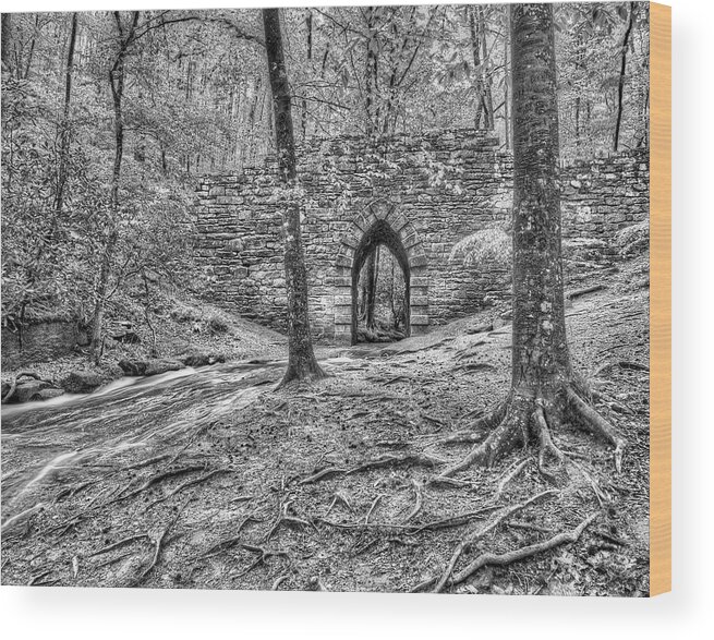 Poinsett Wood Print featuring the photograph View of the Poinsett Bridge by Blaine Owens