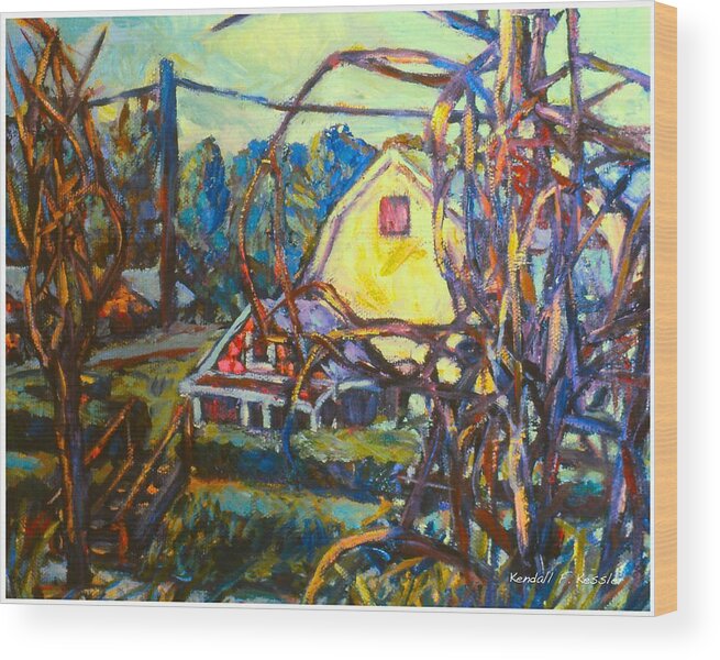 Houses Wood Print featuring the painting Wadsworth Avenue Again by Kendall Kessler