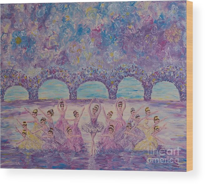 Ballet Wood Print featuring the painting Waltz of the Flowers by Linda Donlin