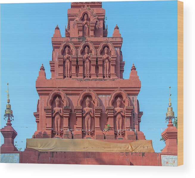 Scenic Wood Print featuring the photograph Wat Pa Chedi Liam Phra Chedi Liam Buddha Images DTHCM2673 by Gerry Gantt