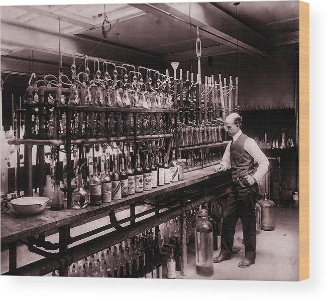 Old Wood Print featuring the photograph Whiskey Test Lab 1914 by Doc Braham