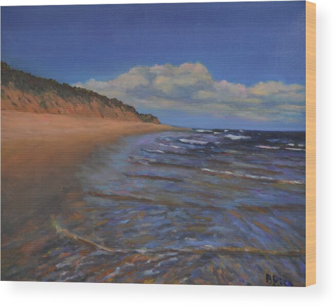 Whitecrest Beach Wood Print featuring the painting Whitecrest Beach by Beth Riso