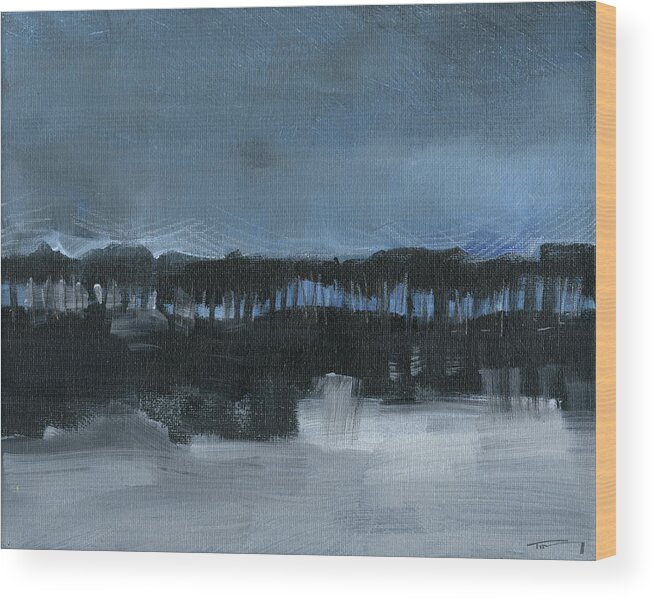 Winter Wood Print featuring the painting Winter Landscape 3 by Tim Nyberg