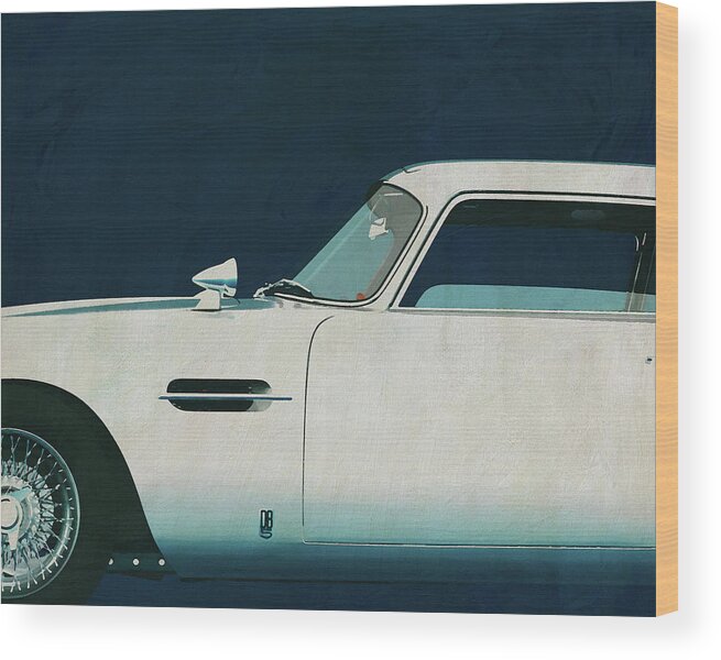 Aston Martin Wood Print featuring the painting Aston Martin DB5 #1 by Jan Keteleer