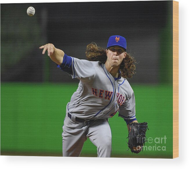 Jacob Degrom Wood Print featuring the photograph Jacob Degrom by Mark Brown