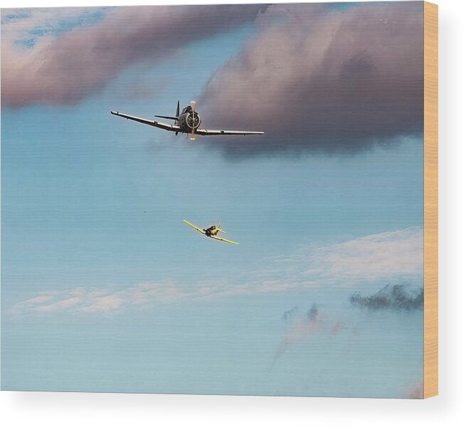 North American Aviation Snj-4 Wood Print featuring the photograph North American Aviation SNJ-4 #1 by Flees Photos