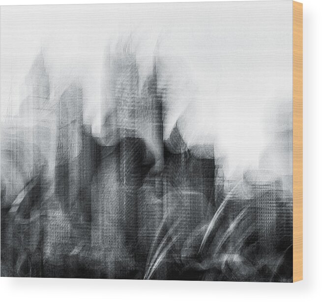 Monochrome Wood Print featuring the photograph The Arrival by Grant Galbraith