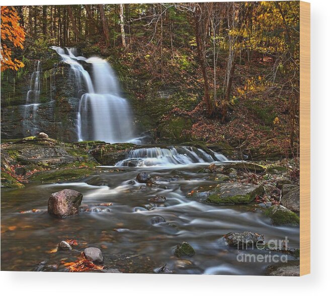 Waterfalls Wood Print featuring the photograph Wiswall Brook Falls by Steve Brown
