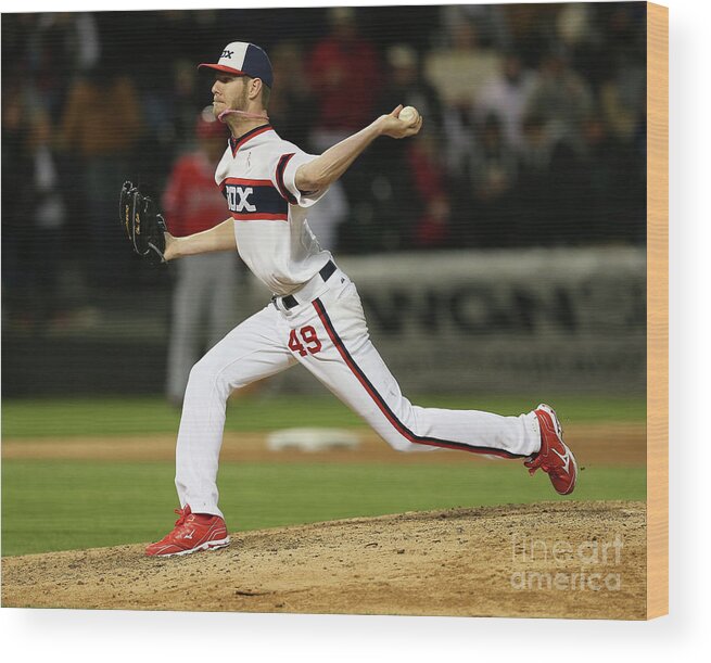American League Baseball Wood Print featuring the photograph Chris Sale #10 by Jonathan Daniel
