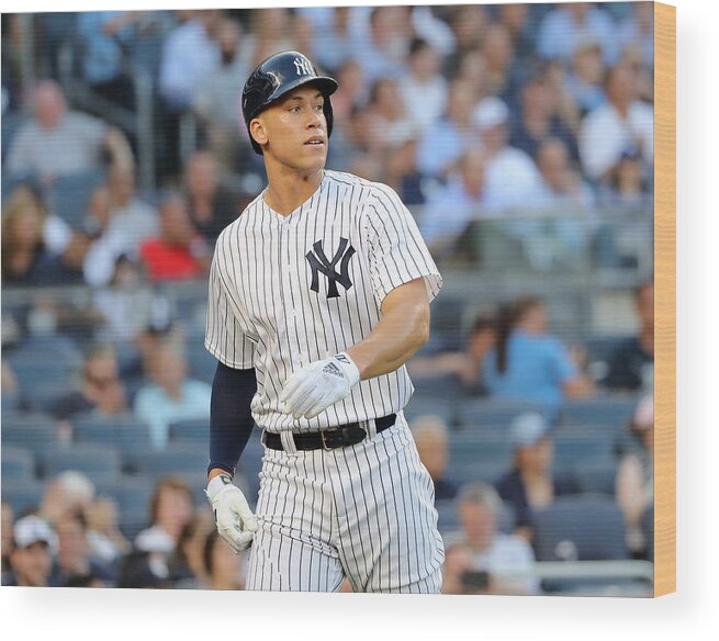 Three Quarter Length Wood Print featuring the photograph Aaron Judge by Elsa