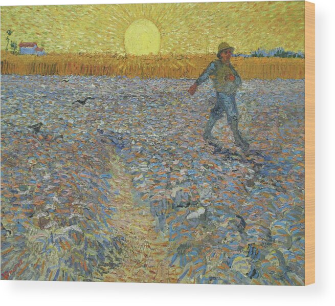 European Wood Print featuring the painting The sower #20 by Vincent van Gogh