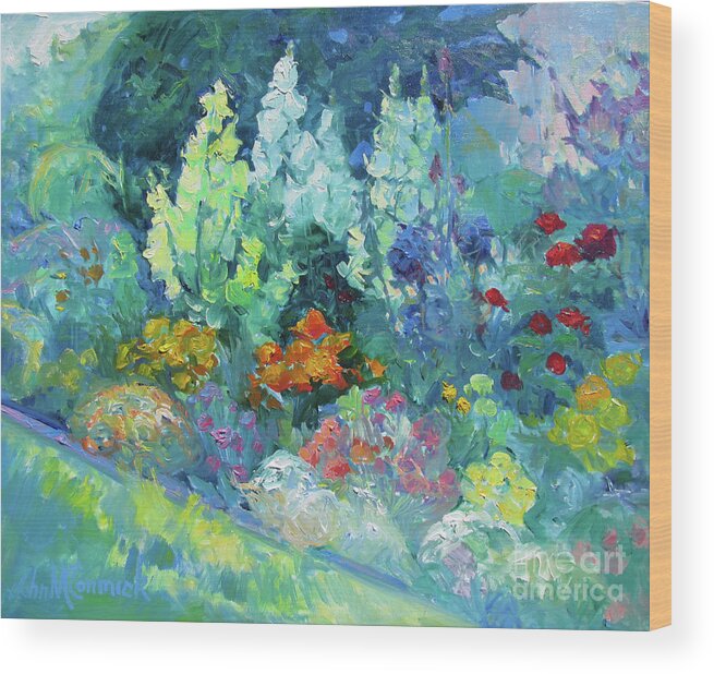 Garden Wood Print featuring the painting Back Yard Garden #1 by John McCormick
