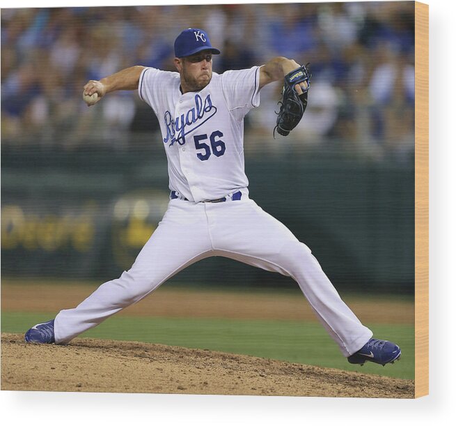 Ninth Inning Wood Print featuring the photograph Greg Holland by Ed Zurga