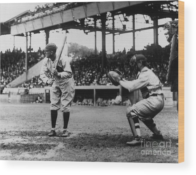 Baseball Catcher Wood Print featuring the photograph Ty Cobb by National Baseball Hall Of Fame Library