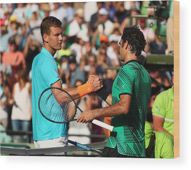 Sport Wood Print featuring the photograph 2017 Miami Open - Day 11 by Al Bello