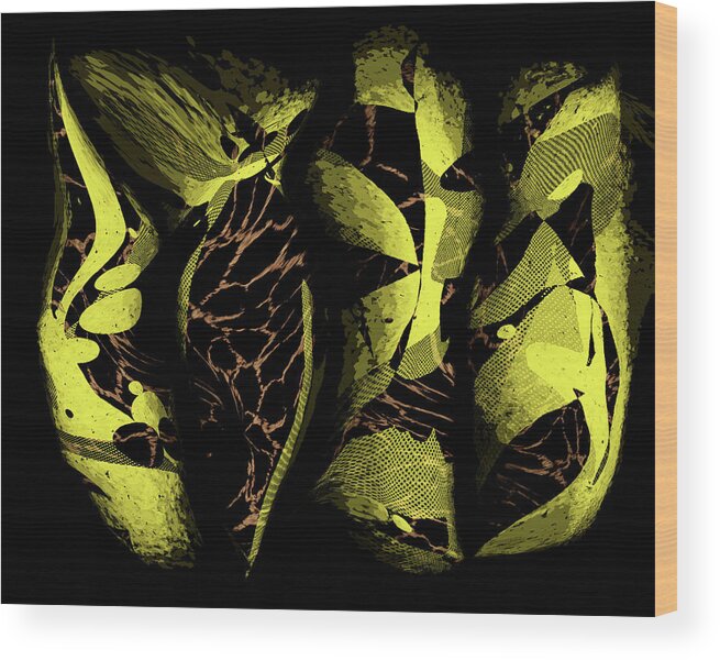 Abstract Wood Print featuring the digital art Diva by Marina Flournoy
