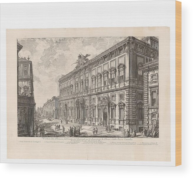  Nature Wood Print featuring the painting Giovanni Battista Piranesi by MotionAge Designs