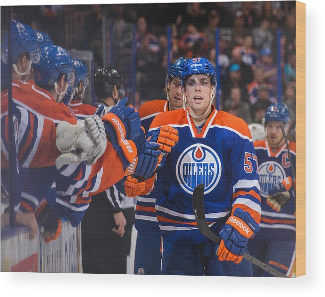 National Hockey League Wood Print featuring the photograph San Jose Sharks v Edmonton Oilers #9 by Derek Leung