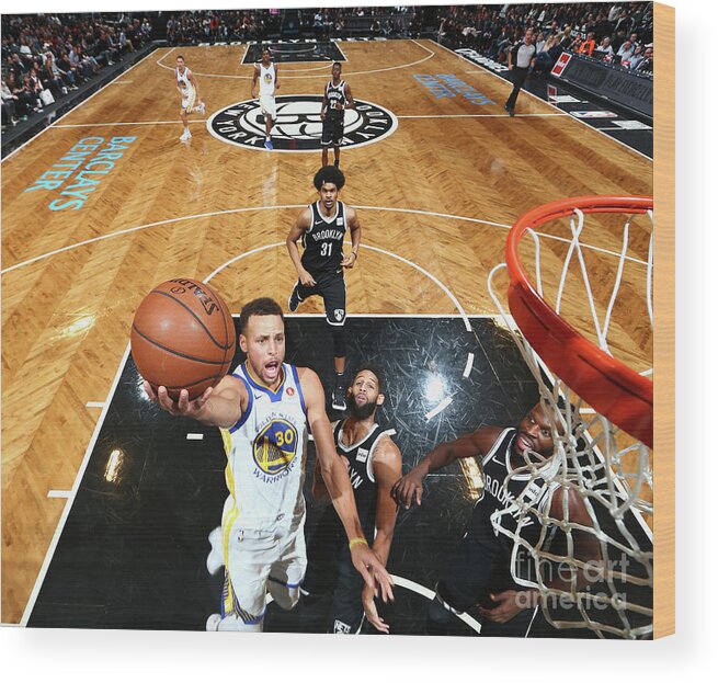 Nba Pro Basketball Wood Print featuring the photograph Stephen Curry by Nathaniel S. Butler