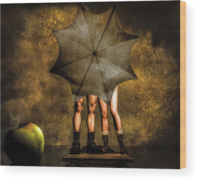 Adam And Eve Wood Print featuring the painting Adam And Eve by Bob Orsillo