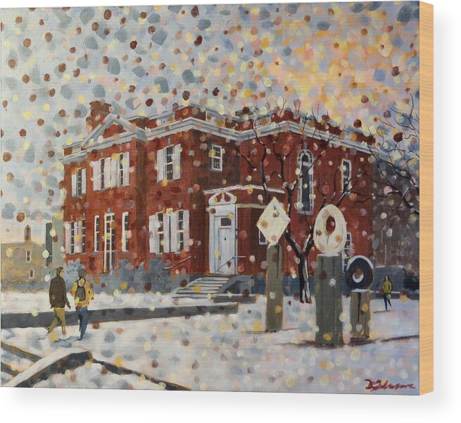 Kingston Wood Print featuring the painting Agnes Etherington House-Queens University by David Gilmore