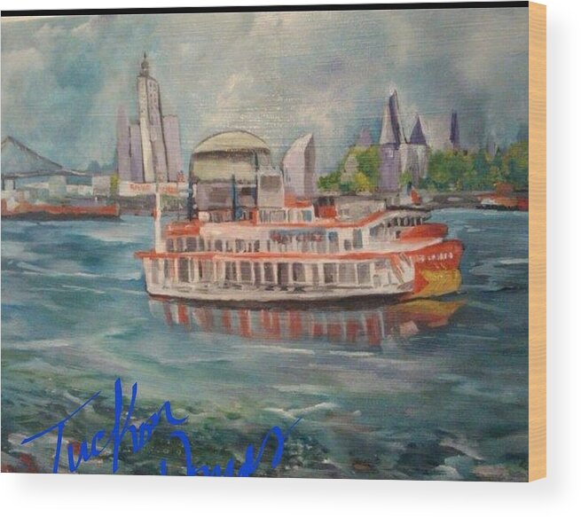 New Orleans Wood Print featuring the painting Algiers Point by Julie TuckerDemps