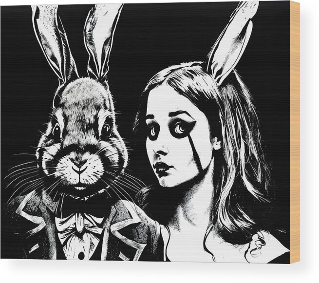 Aventure Wood Print featuring the digital art Alice #2 by Frederic Racaud