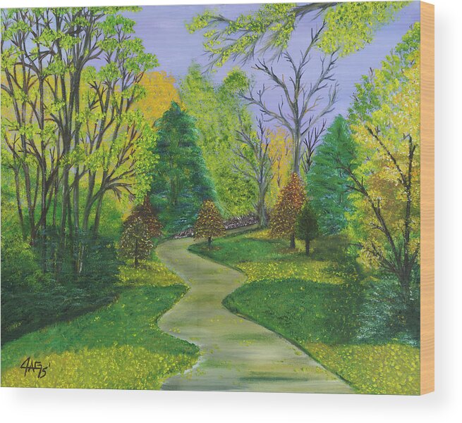 Acrylic Painting Wood Print featuring the painting Along The Shunga Trail Too by The GYPSY and Mad Hatter