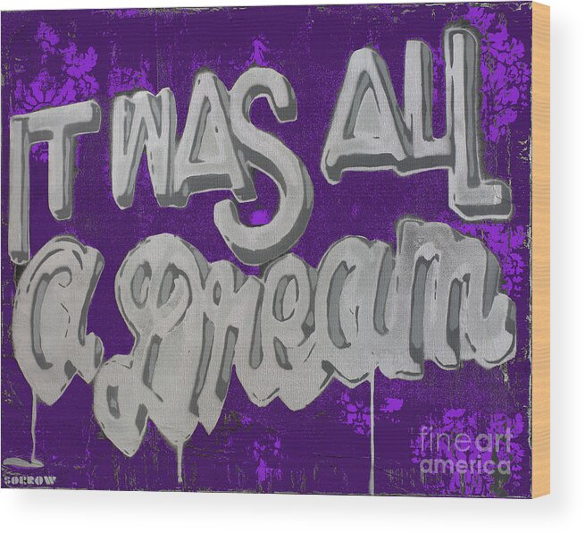  Wood Print featuring the mixed media And if you don't know, now you know purple version by SORROW Gallery