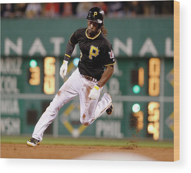 Pnc Park Wood Print featuring the photograph Andrew Mccutchen by David Maxwell