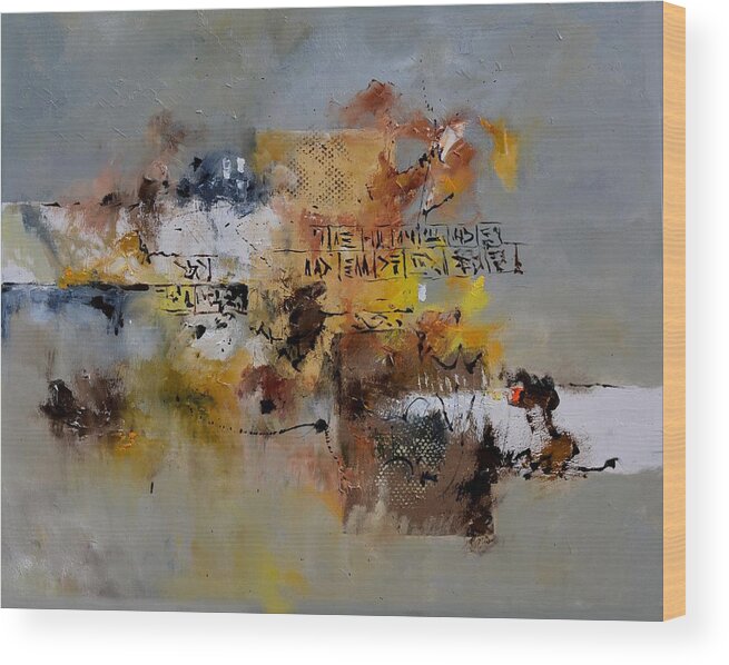 Abstract Wood Print featuring the painting Assyrian lyrics by Pol Ledent