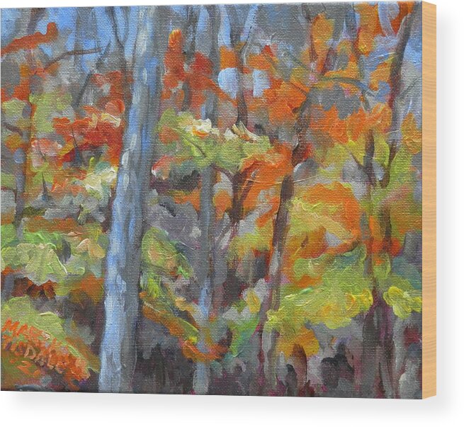 Fall Foliage Wood Print featuring the painting Backyard Fall 2 by Martha Tisdale