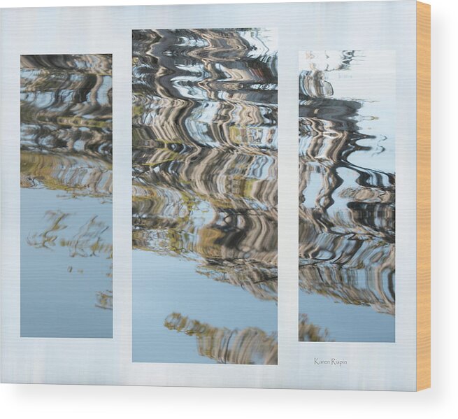 Taxodium Wood Print featuring the photograph Bald cypress reflections by Karen Rispin