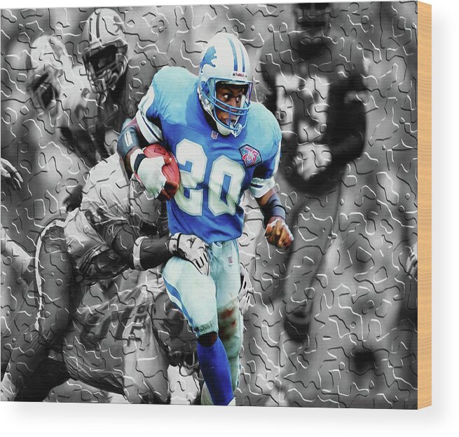 Barry Sanders Wood Print featuring the mixed media Barry Sanders Slipping Through 2a by Brian Reaves