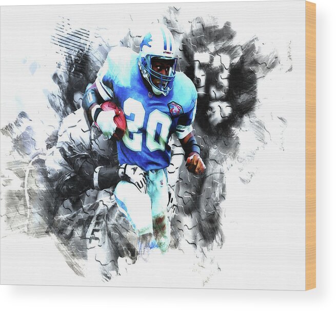 Barry Sanders Wood Print featuring the mixed media Barry Sanders Slipping Through by Brian Reaves