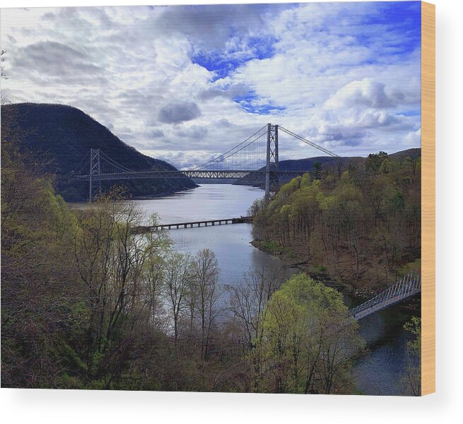 Scenic Wood Print featuring the photograph Bear Mountain Bridge by Jim Feldman