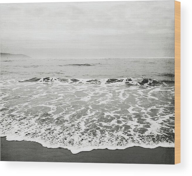 Ocean Wood Print featuring the photograph Black Sand by Lupen Grainne