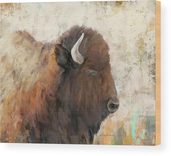 Abstract Wood Print featuring the digital art Bless The Beast by Ramona Murdock