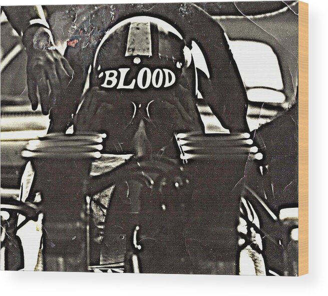 Kenny Youngblood Drag Racing Top Fuel Nhra Wood Print featuring the painting 'Blood by Kenny Youngblood