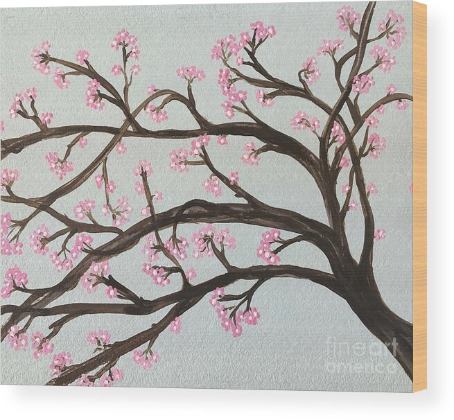 Flowers Wood Print featuring the painting Blossom by Debora Sanders