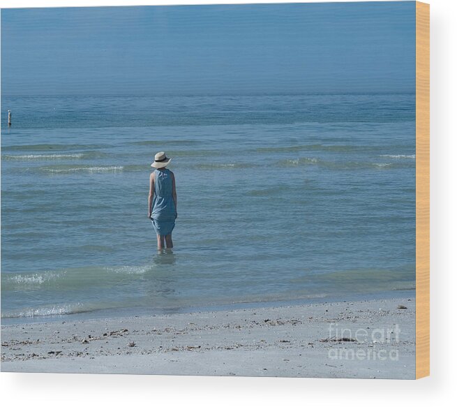Beach Wood Print featuring the photograph Blue on Blue on the Gulf of Mexico by L Bosco