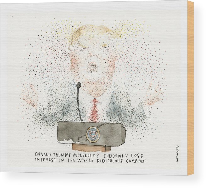 Breaking News From The White House Wood Print featuring the painting Breaking News From the White House by Barry Blitt