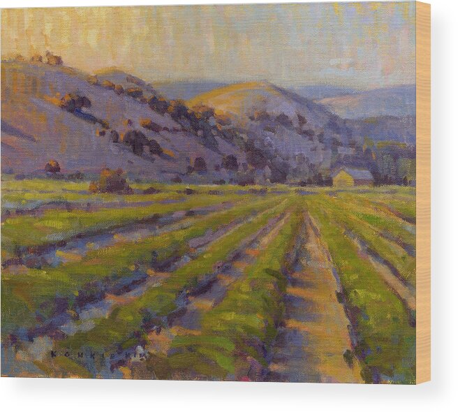 California Wood Print featuring the painting California Gold by Konnie Kim