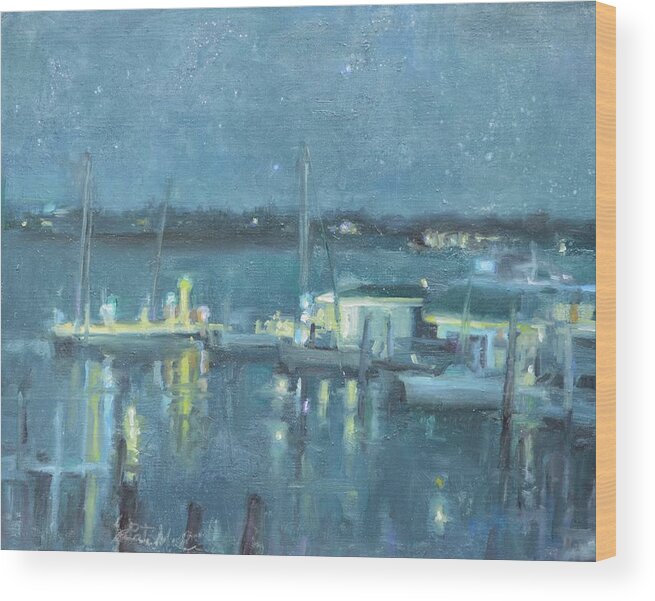 Boats Wood Print featuring the painting Calm by Patricia Maguire