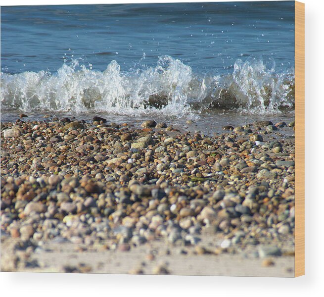 Cape Cod Wood Print featuring the photograph Cape Cod Beach Pebbles by Flinn Hackett