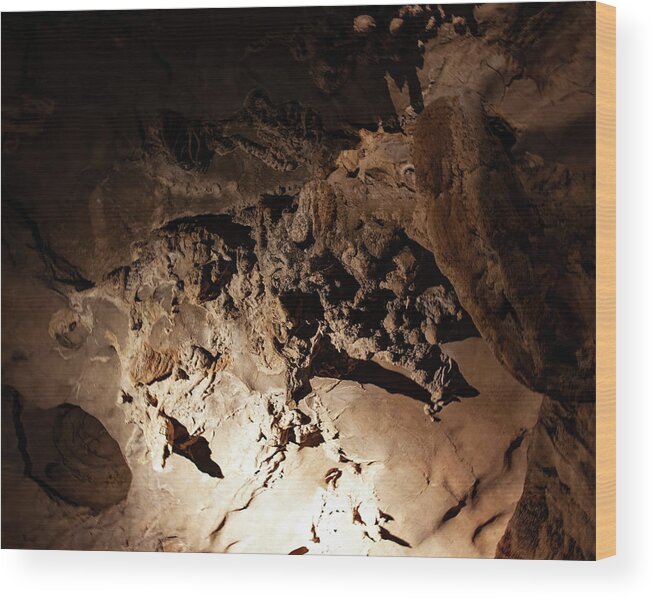 Unusual Cave Images Wood Print featuring the photograph Cave 021 Carter Caves by Flees Photos