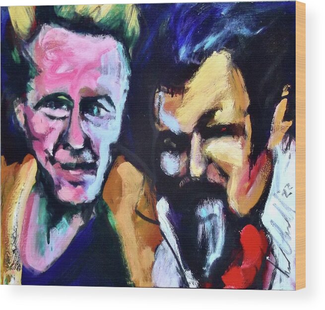 Portrait Wood Print featuring the painting Christopher and Julian by Les Leffingwell